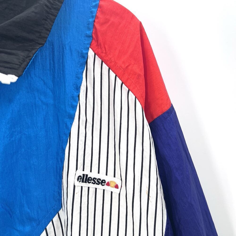 Vintage 90s Ellesse Colorful Color Block Nylon Track … - Gem
